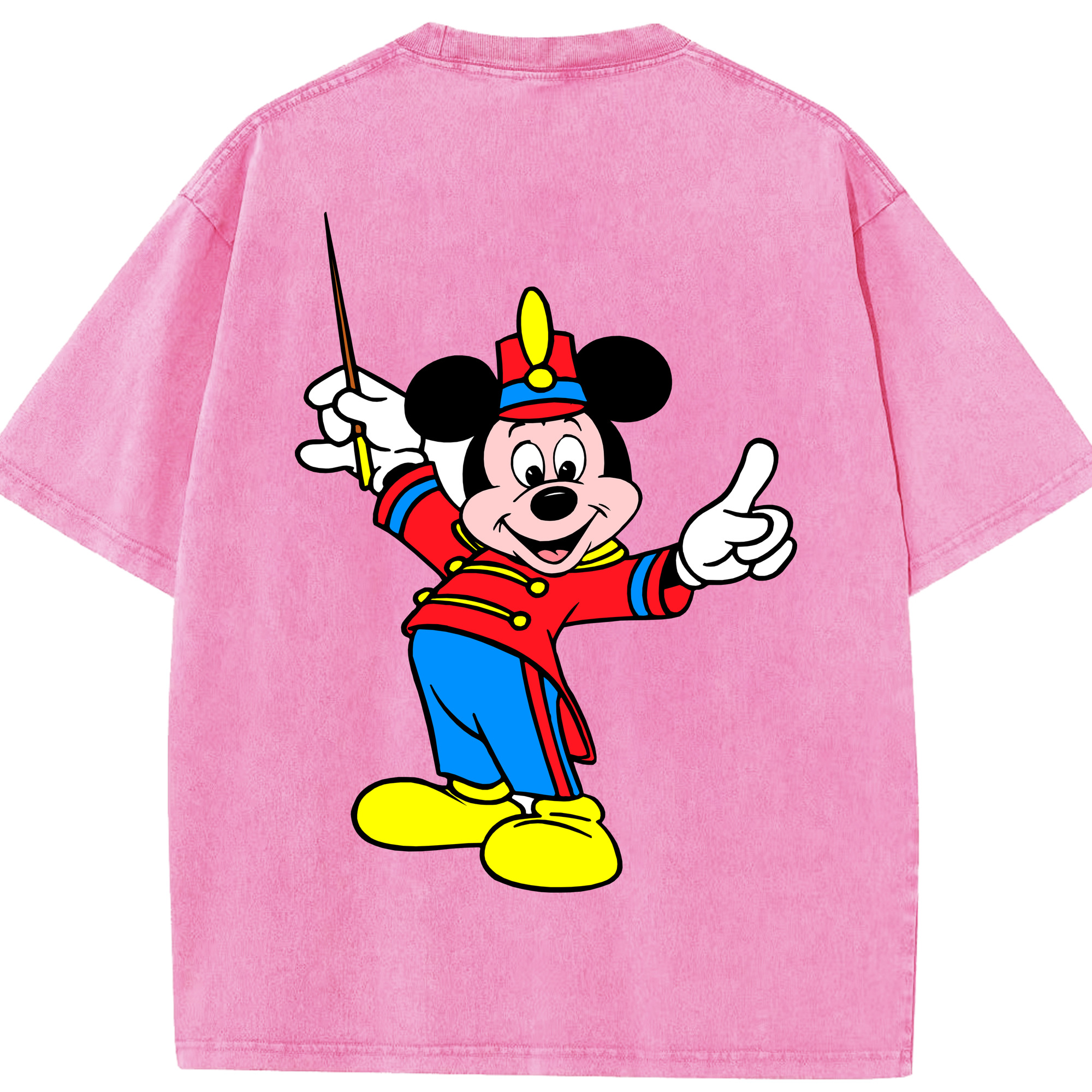 （画像用） ミッキーマウス Mickey Mouse 綿100% ヴィンテージ風 半袖Tシャツ（背面プリント）